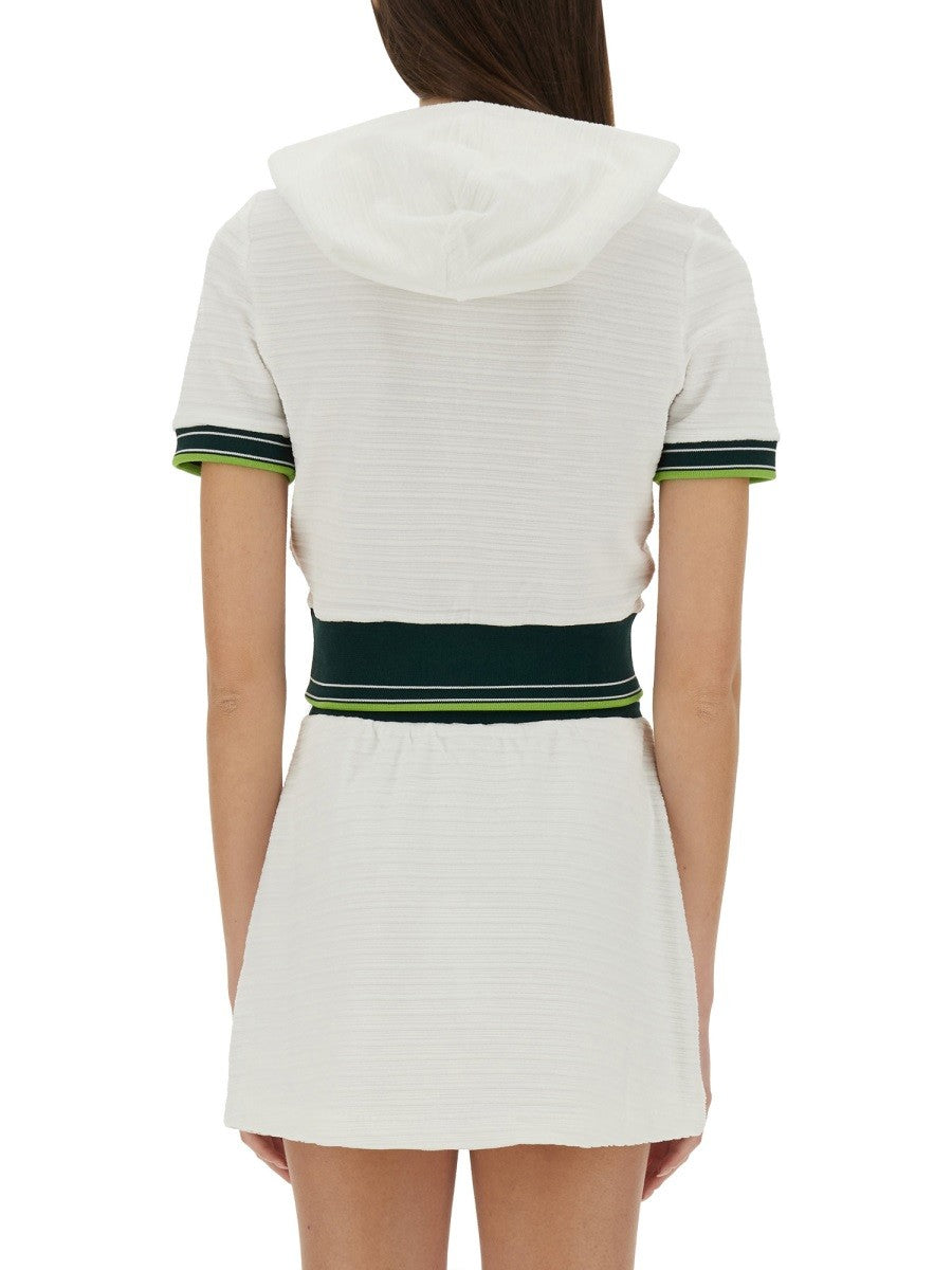 Casablanca Cropped Tennisshirt – Wit