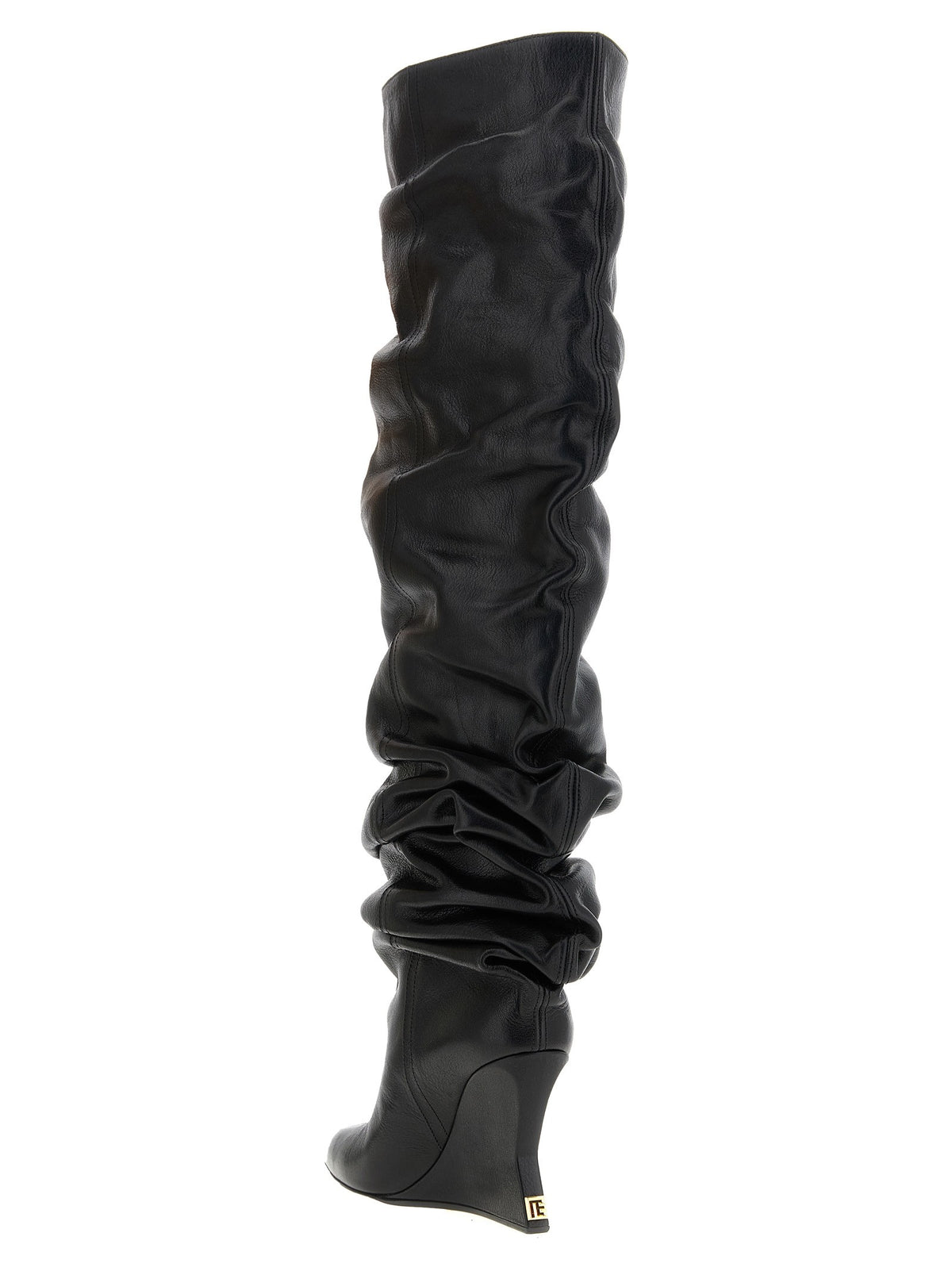 Balmain Leren overknee laarzen – Zwart