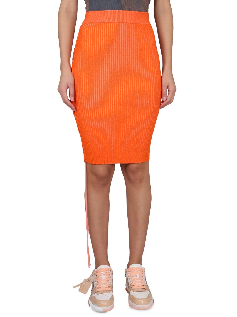Off-White Rok met Cut-out – Oranje