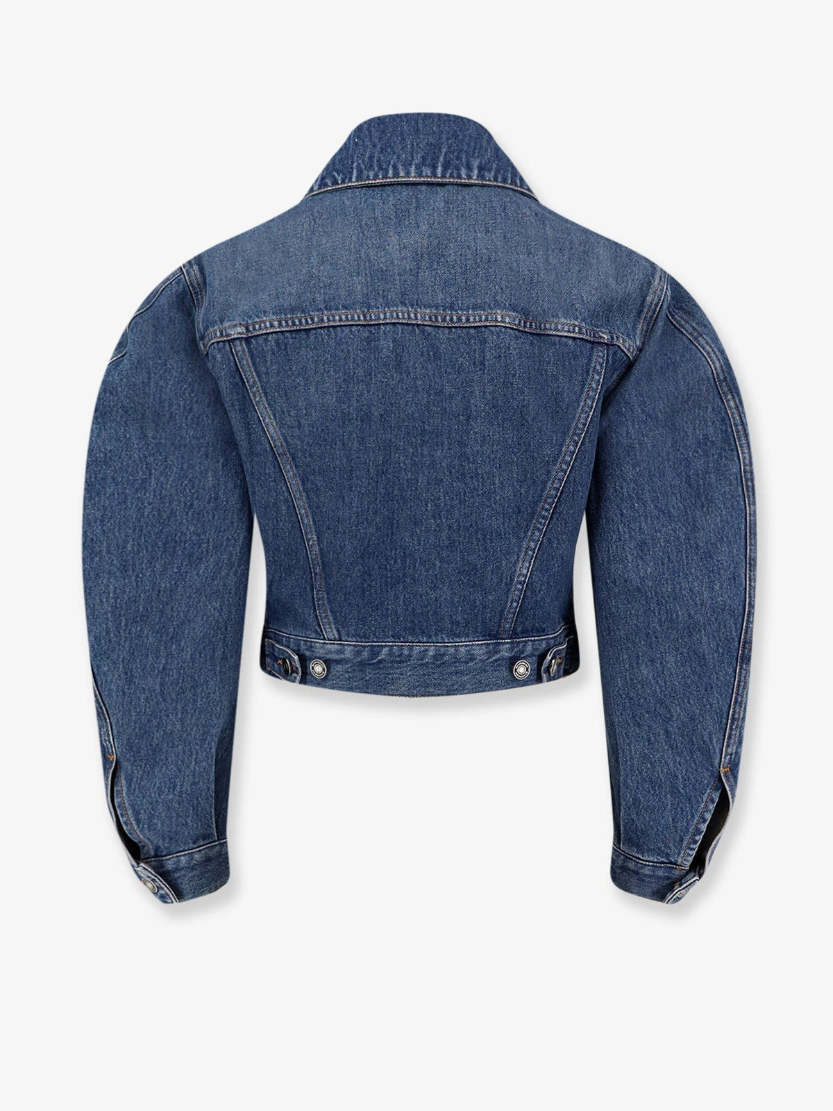 Givenchy Cropped Spijkerjas met geborduurd logo – Middenblauw