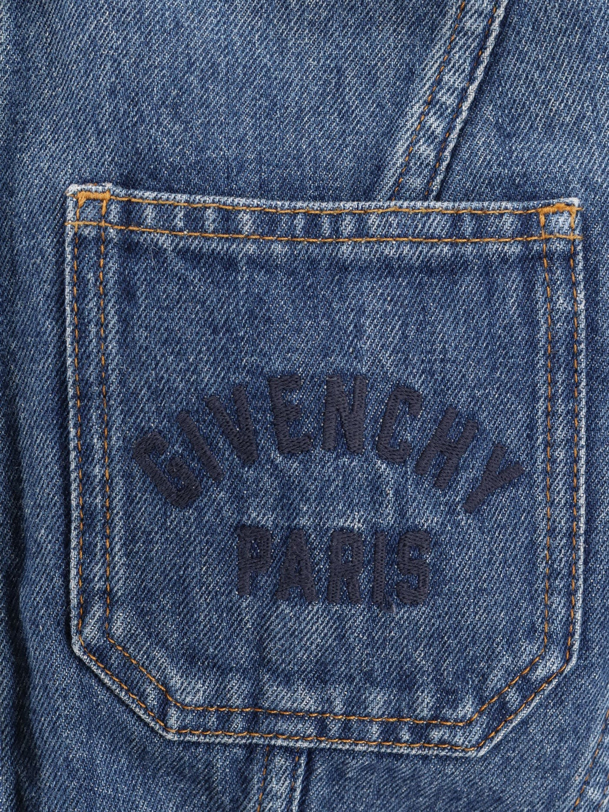 Givenchy Cropped Spijkerjas met geborduurd logo – Middenblauw