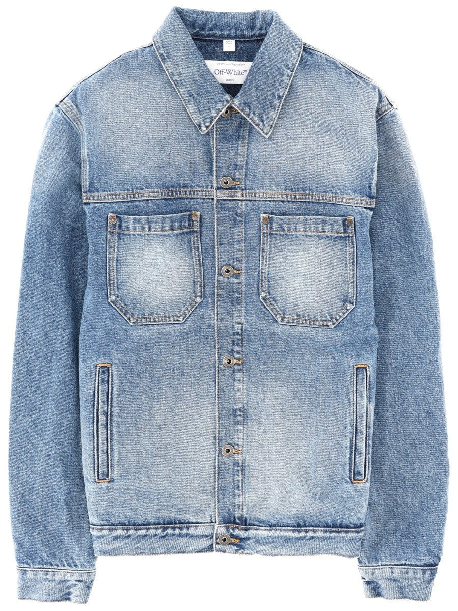 Off-White Spijkerjas met Print – Lichtblauw