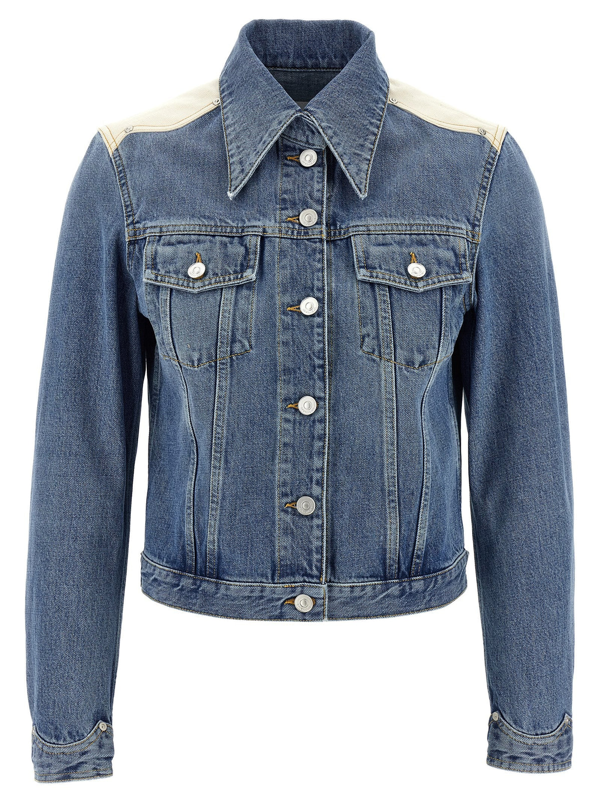 Givenchy Spijkerjas met canvas details – Middenblauw