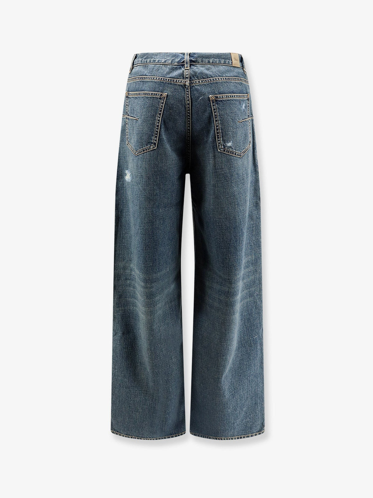 Christian Dior Baggy Jeans met destroyed effect – Middenblauw