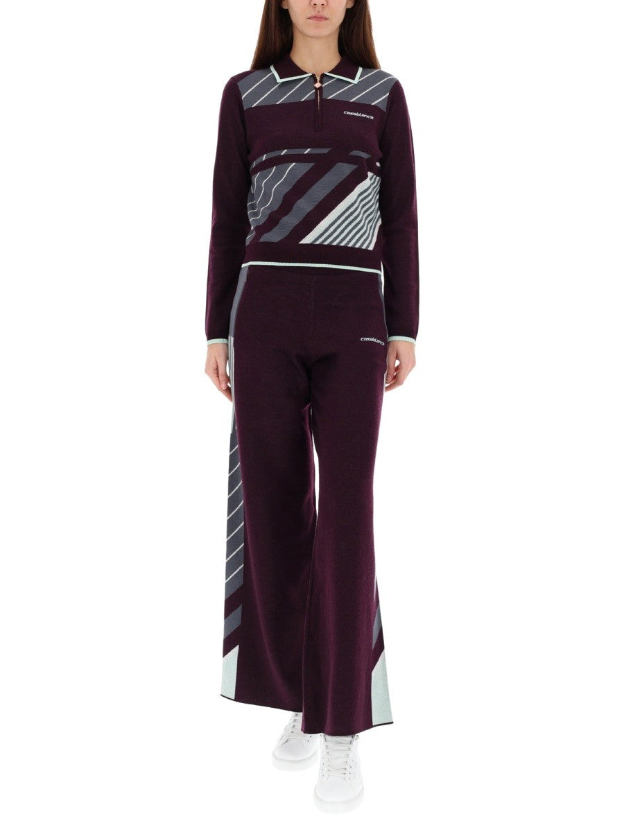 Casablanca Diagonal Tennis Broek – Paars