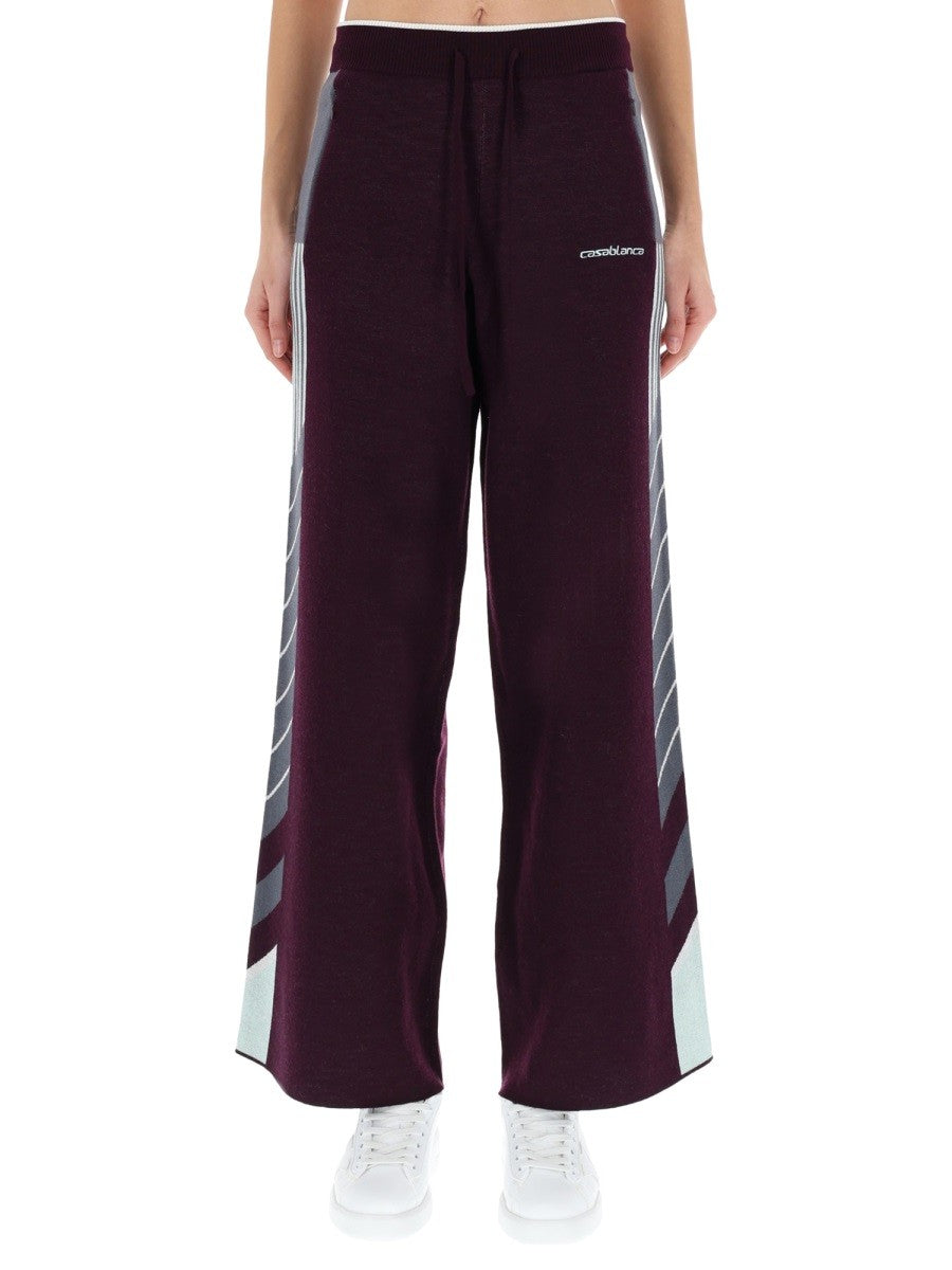 Casablanca Diagonal Tennis Broek – Paars