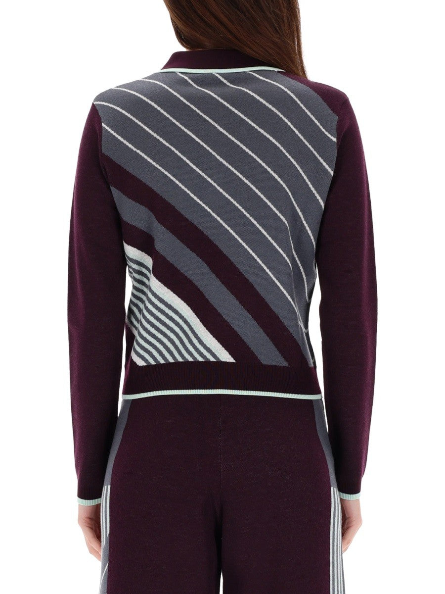 Casablanca Diagonal Tennis Polo – Paars