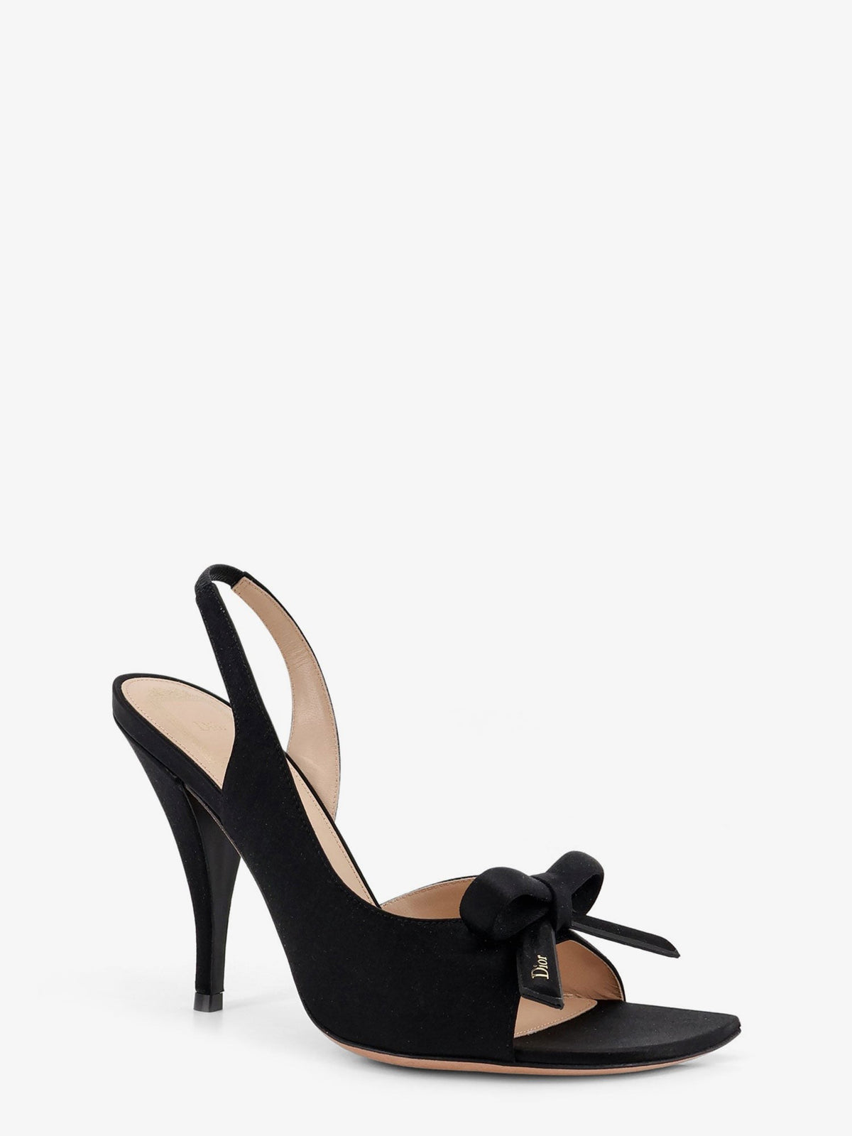 Christian Dior Bow Satijnen Sandalen – Zwart