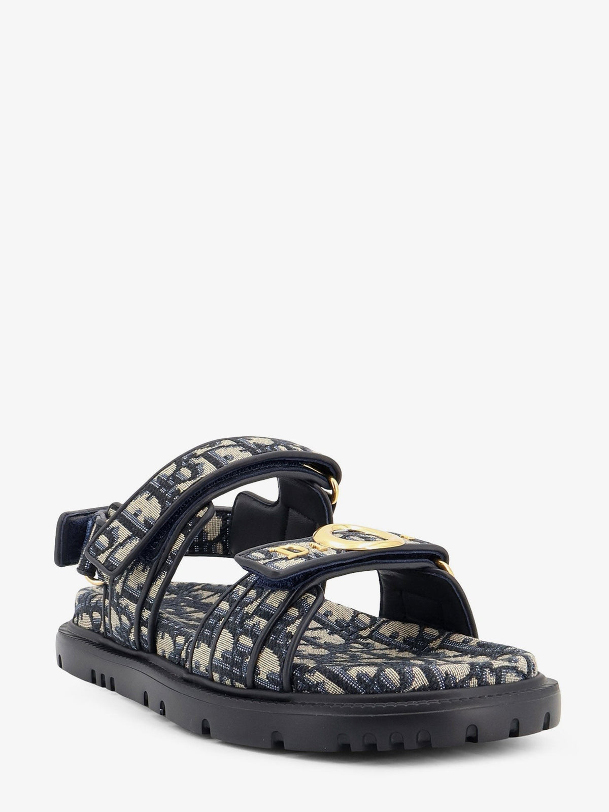 Christian Dior Oblique Jacquard Sandalen – Marineblauw