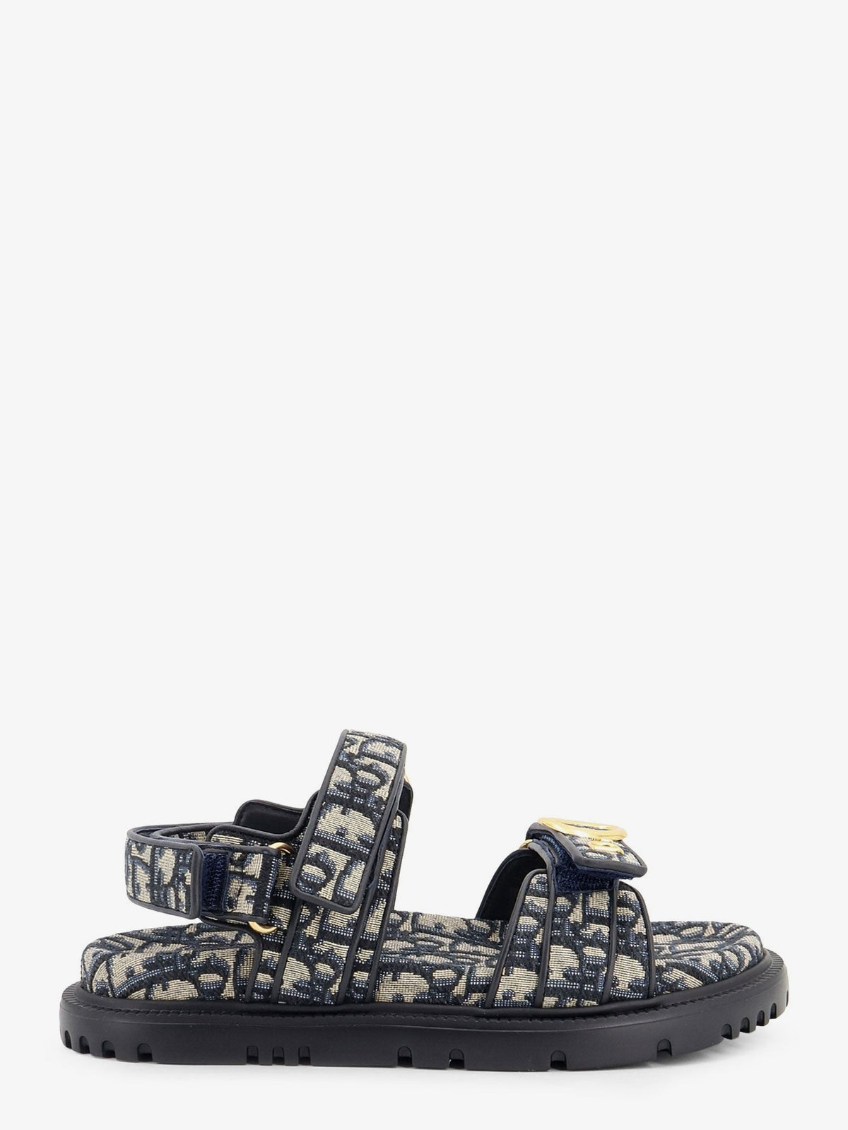 Christian Dior Oblique Jacquard Sandalen – Marineblauw
