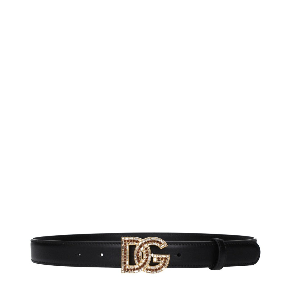 Dolce & Gabbana Leren riem Dames – Zwart