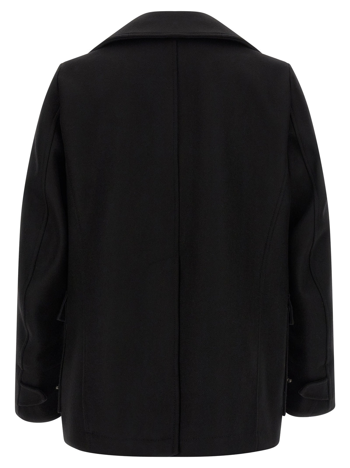 Dsquared2 Dubbelrij Wollen Jas – Zwart