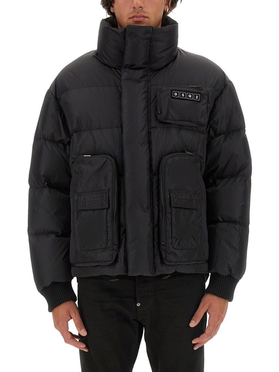 Dsquared2 Donsjas met logo – Zwart