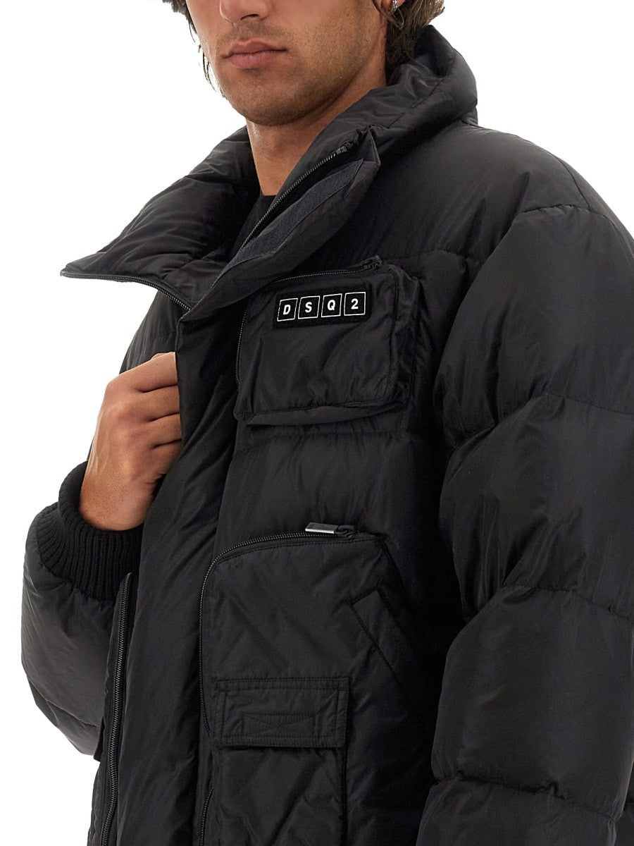 Dsquared2 Donsjas met logo – Zwart
