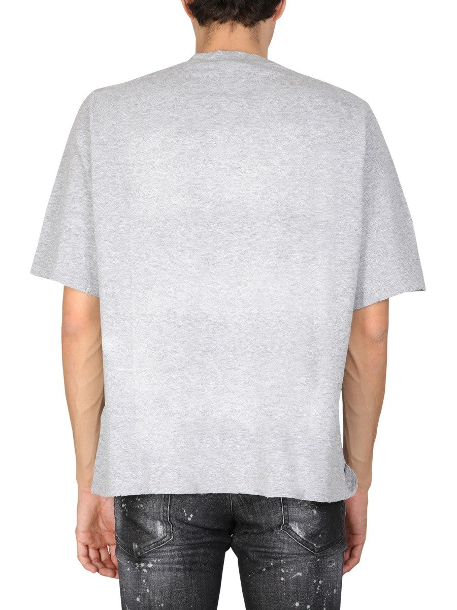 Dsquared2 Dragon Bros Voetbal T-shirt – Grijs