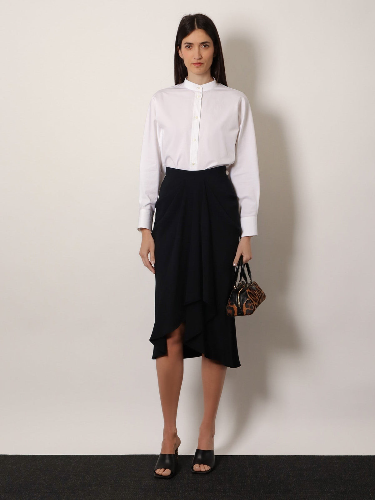 Givenchy Gedrapeerde Midirok – Zwart