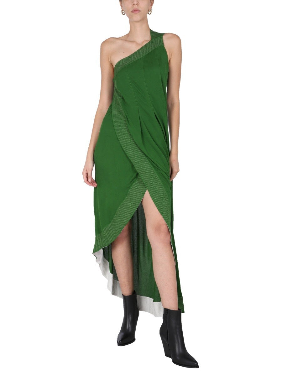 Givenchy Jurk met contrasterende stiksels – Groen