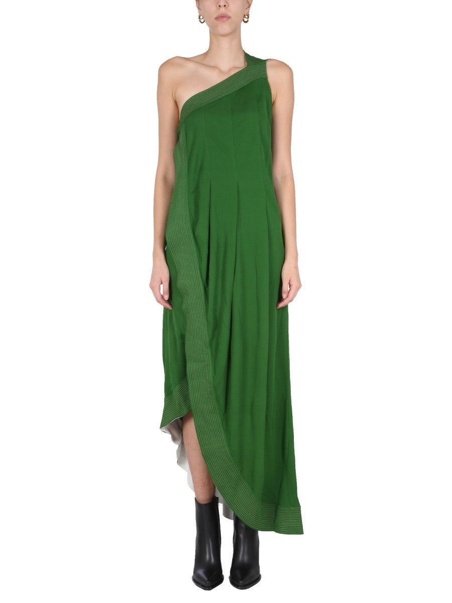 Givenchy Jurk met contrasterende stiksels – Groen