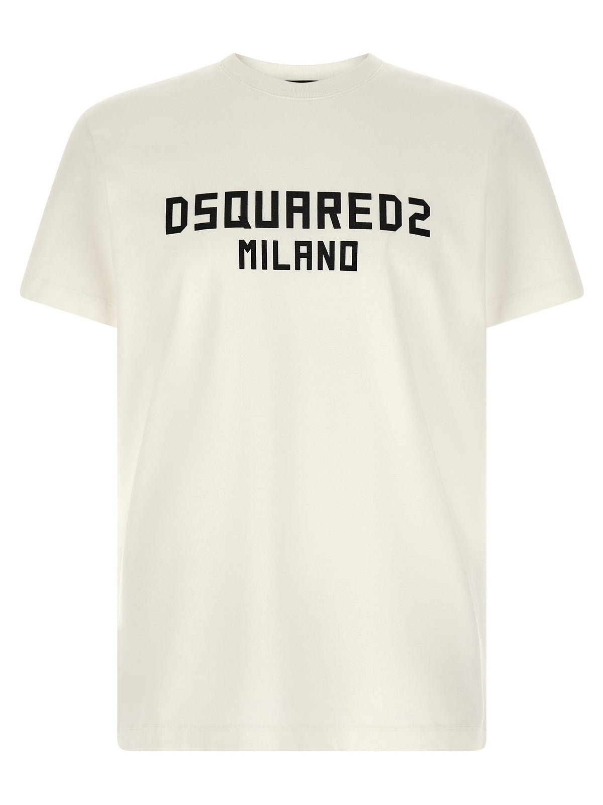 Dsquared2 T-shirt met contrastprint – Wit / Zwart