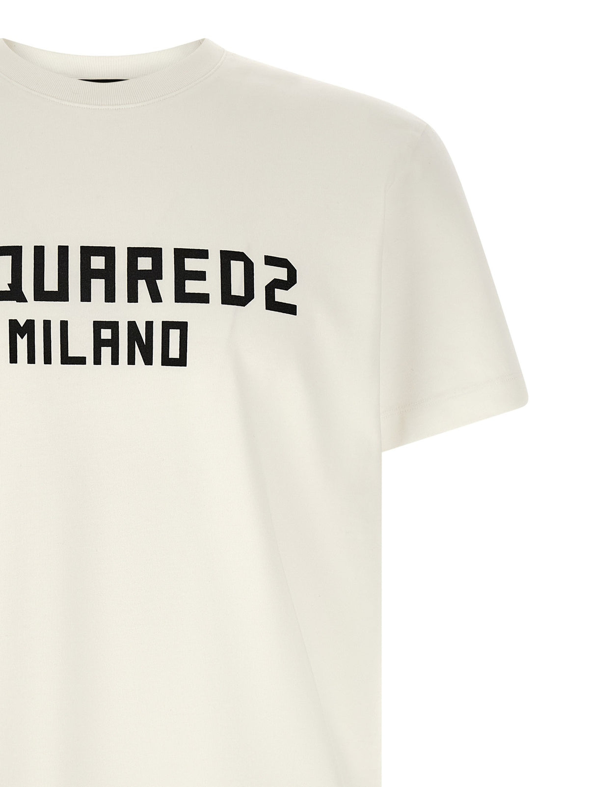 Dsquared2 T-shirt met contrastprint – Wit / Zwart