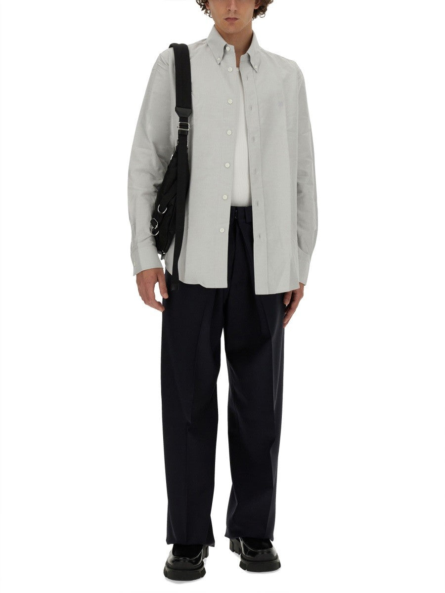 Givenchy Extra Wijde Broek van wol en mohair – Marineblauw