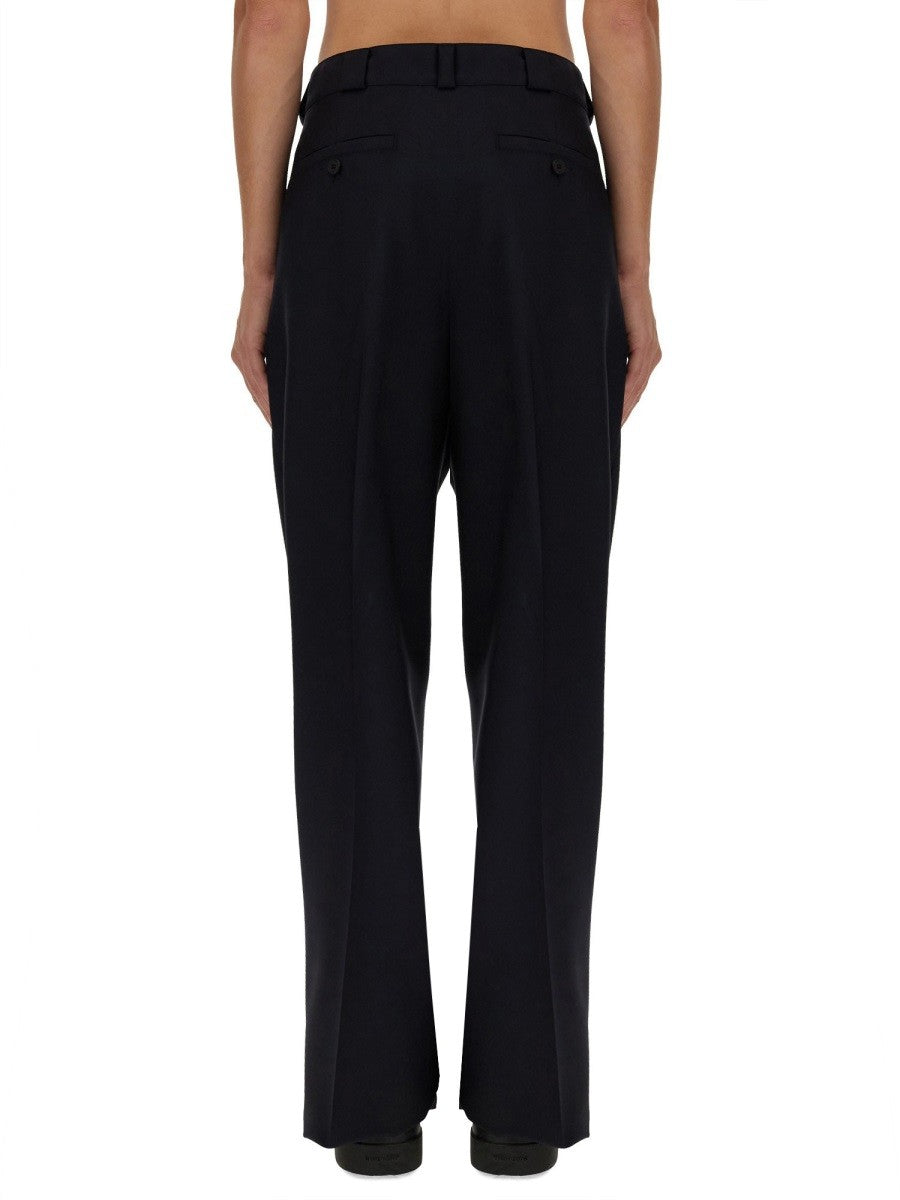 Givenchy Extra Wijde Broek van wol en mohair – Marineblauw