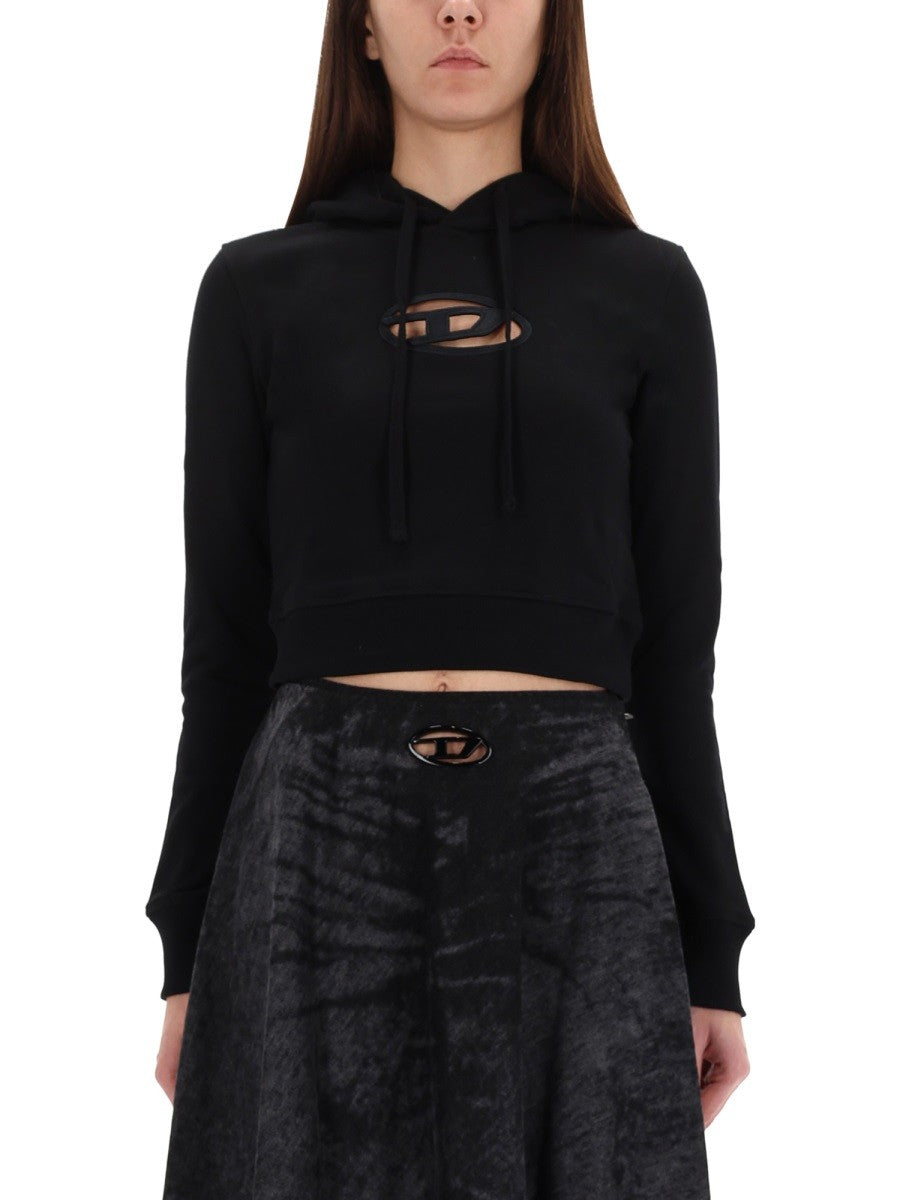 Diesel F-Slimmy Cropped hoodie – Zwart
