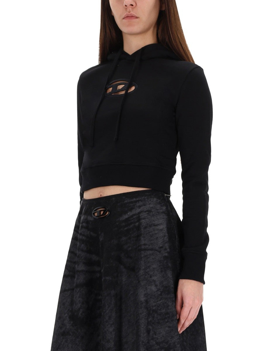 Diesel F-Slimmy Cropped hoodie – Zwart