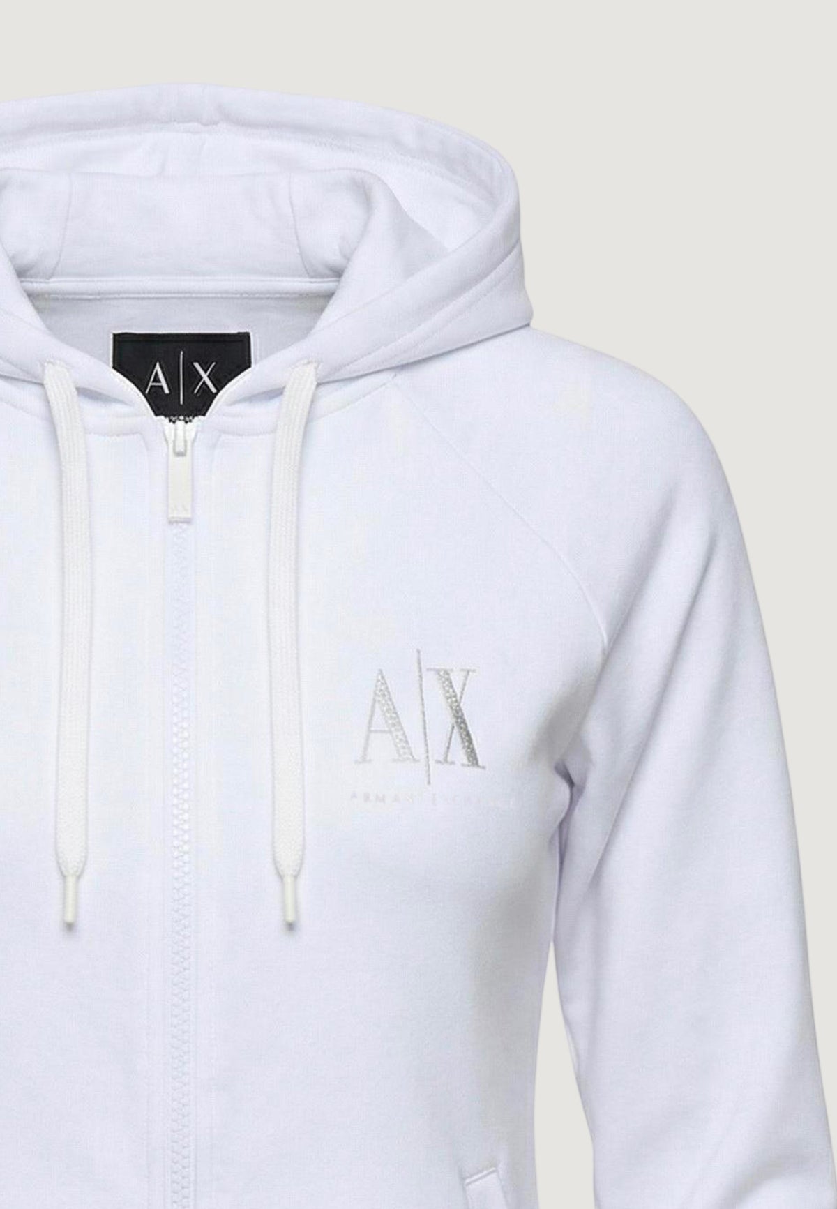 Armani Exchange Hoodie met Voorzakken Dames – Wit