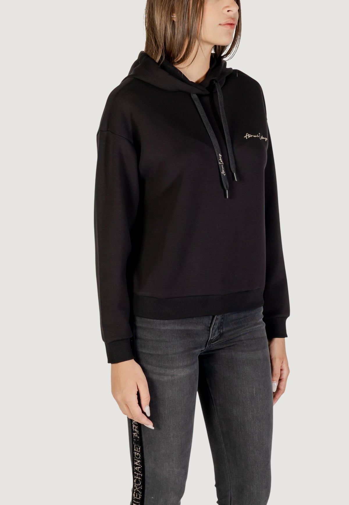 Armani Exchange Hoodie met Print Dames – Zwart