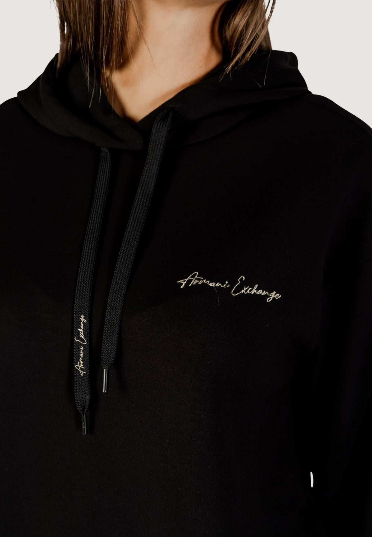 Armani Exchange Hoodie met Print Dames – Zwart