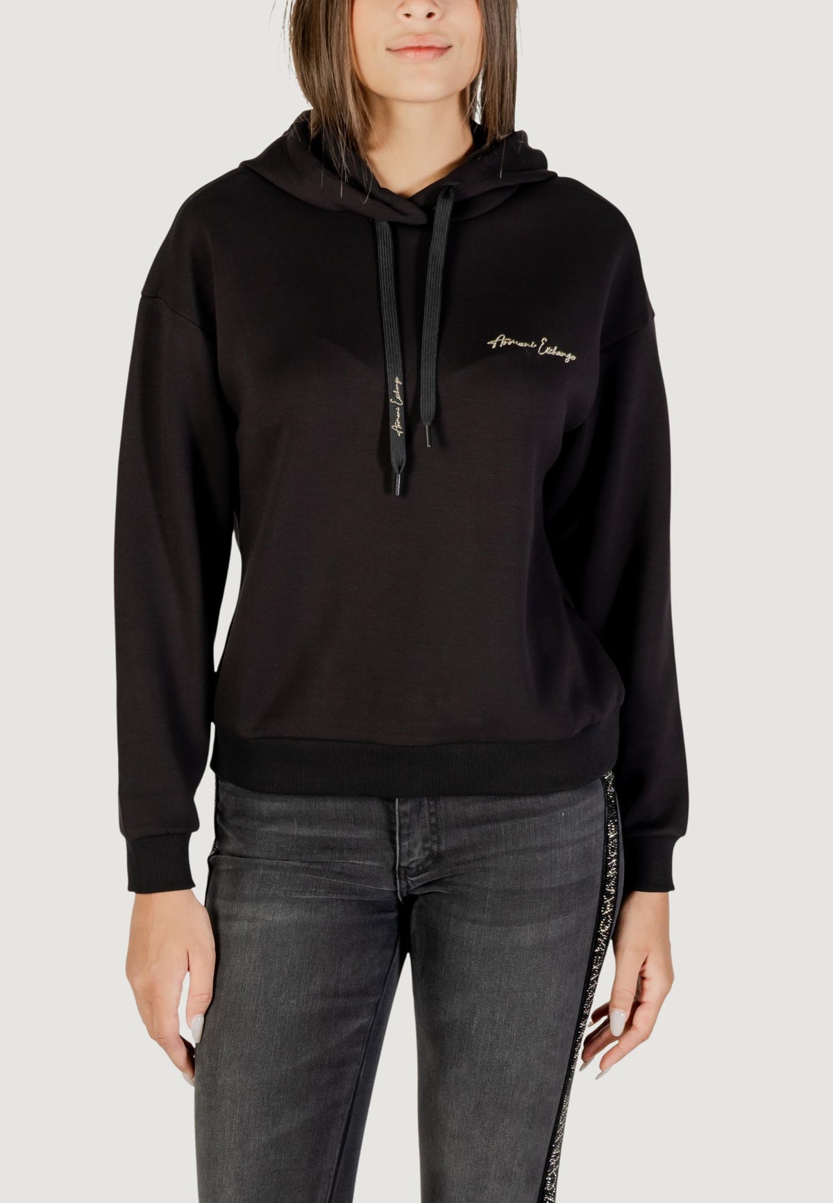 Armani Exchange Hoodie met Print Dames – Zwart