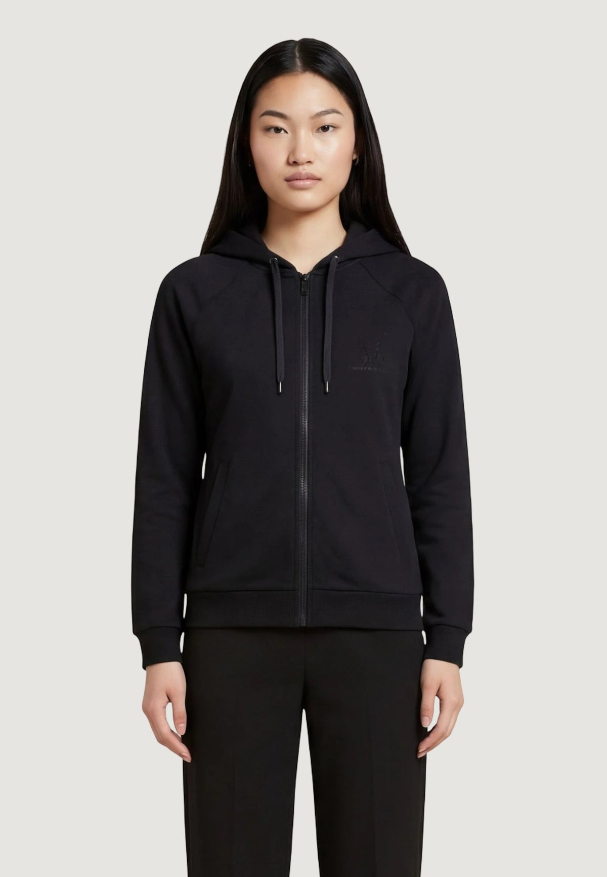 Armani Exchange Hoodie met Voorzakken Dames – Zwart