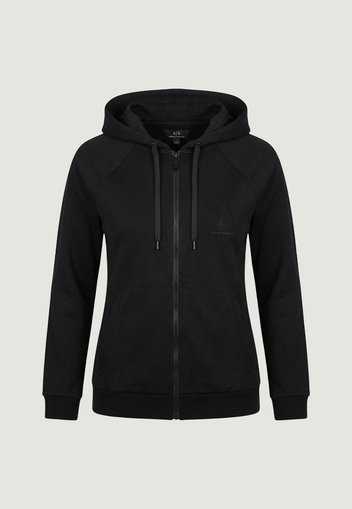 Armani Exchange Hoodie met Voorzakken Dames – Zwart