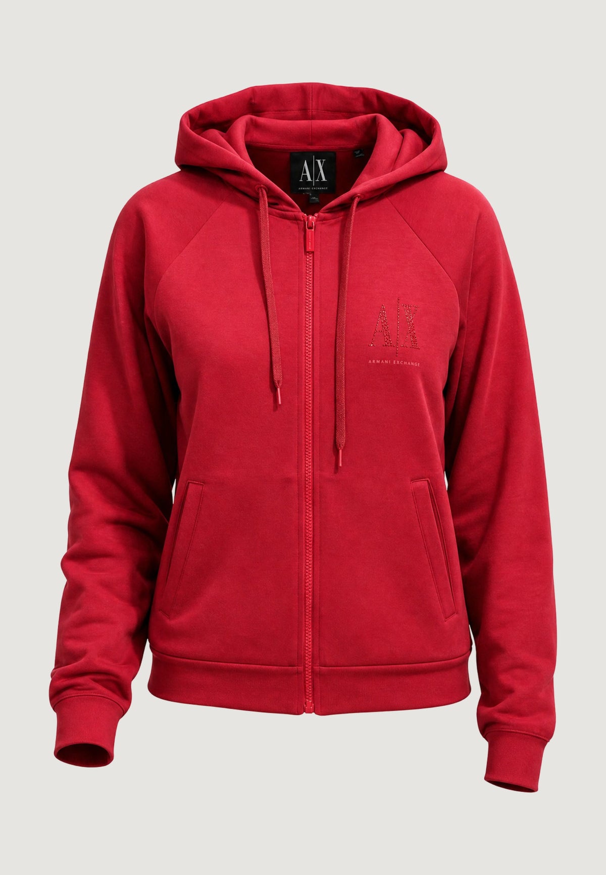 Armani Exchange Hoodie met Zijzakken – Rood