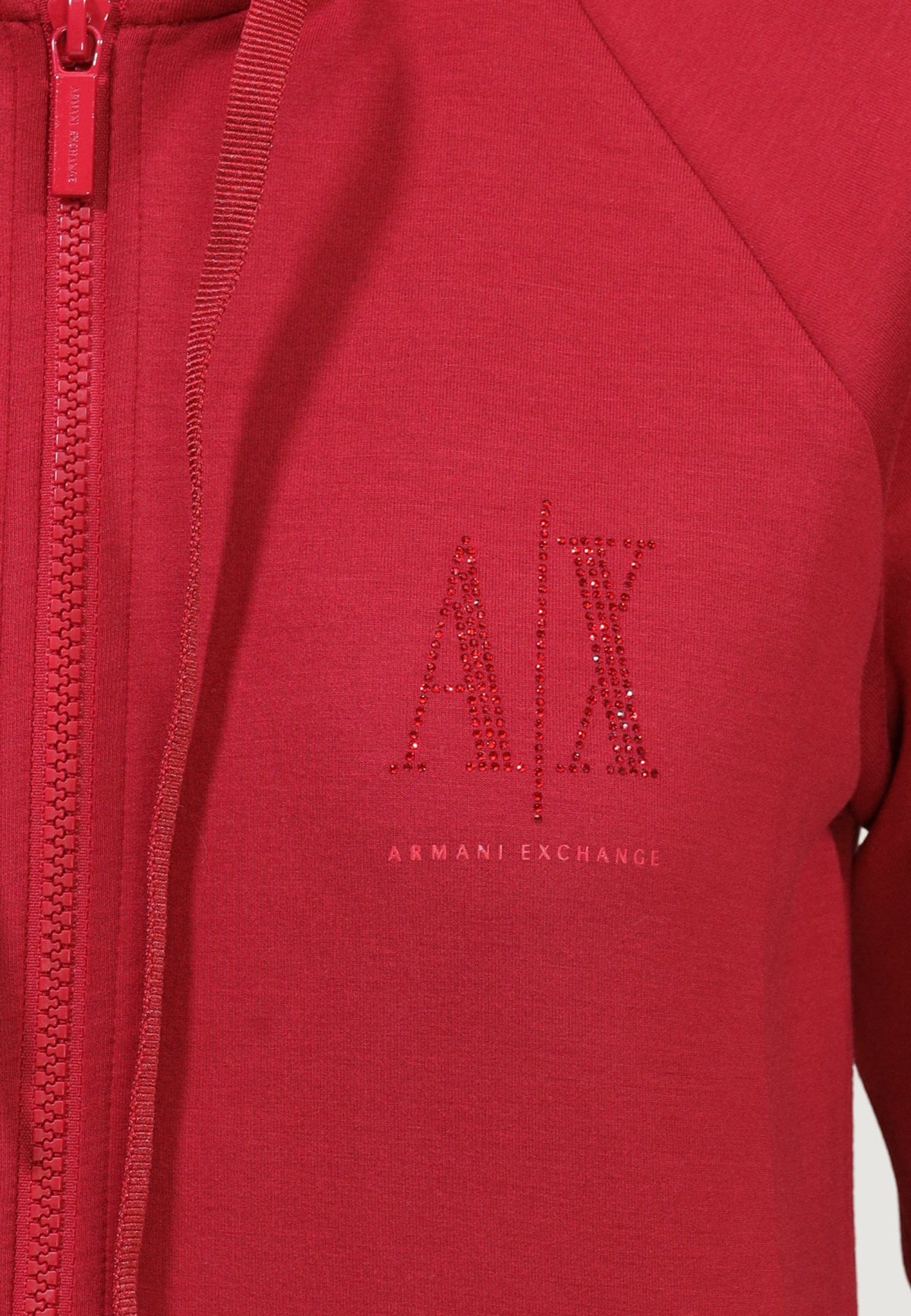 Armani Exchange Hoodie met Zijzakken – Rood