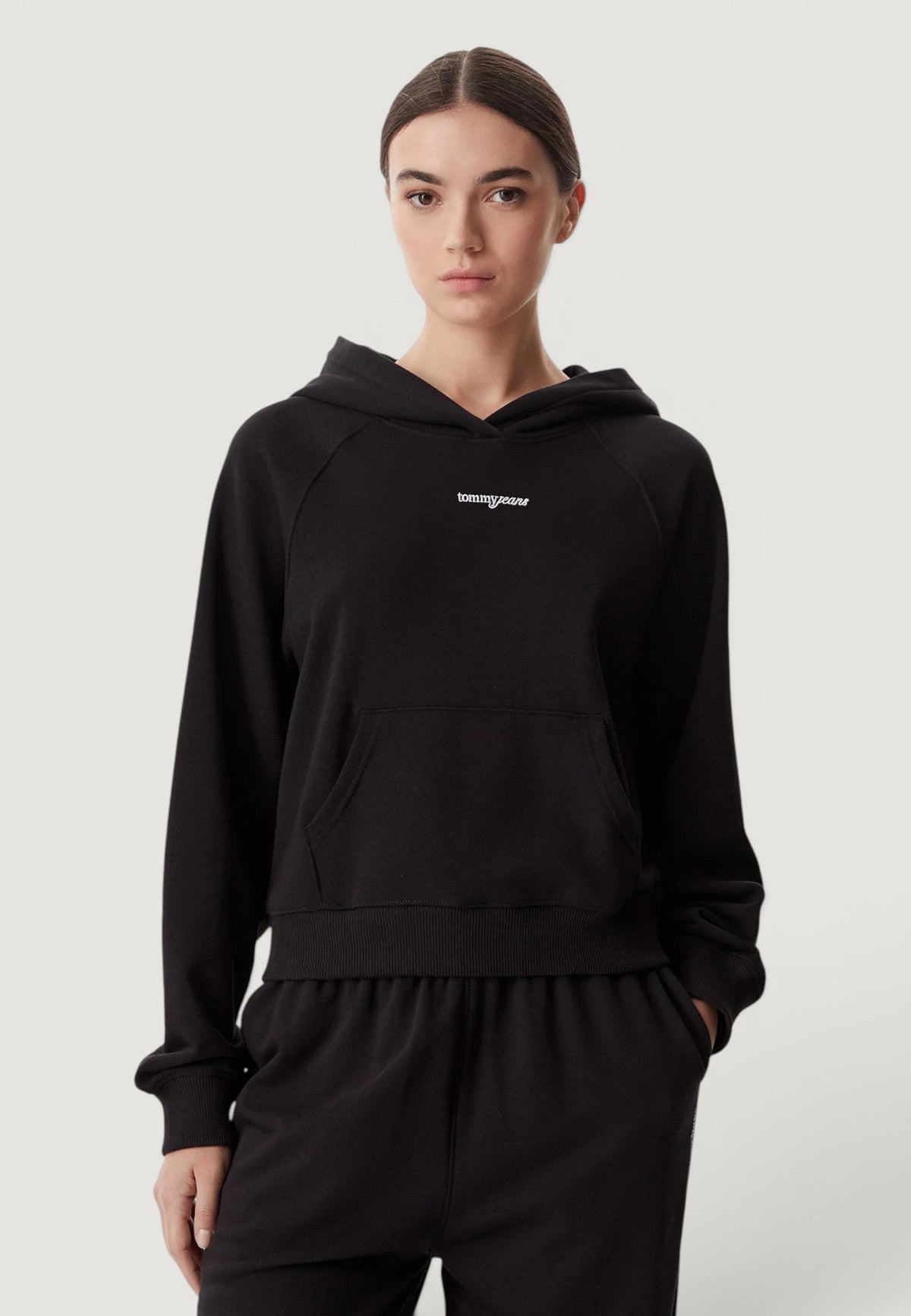 Tommy Hilfiger Hoodie met voorzakken – Zwart