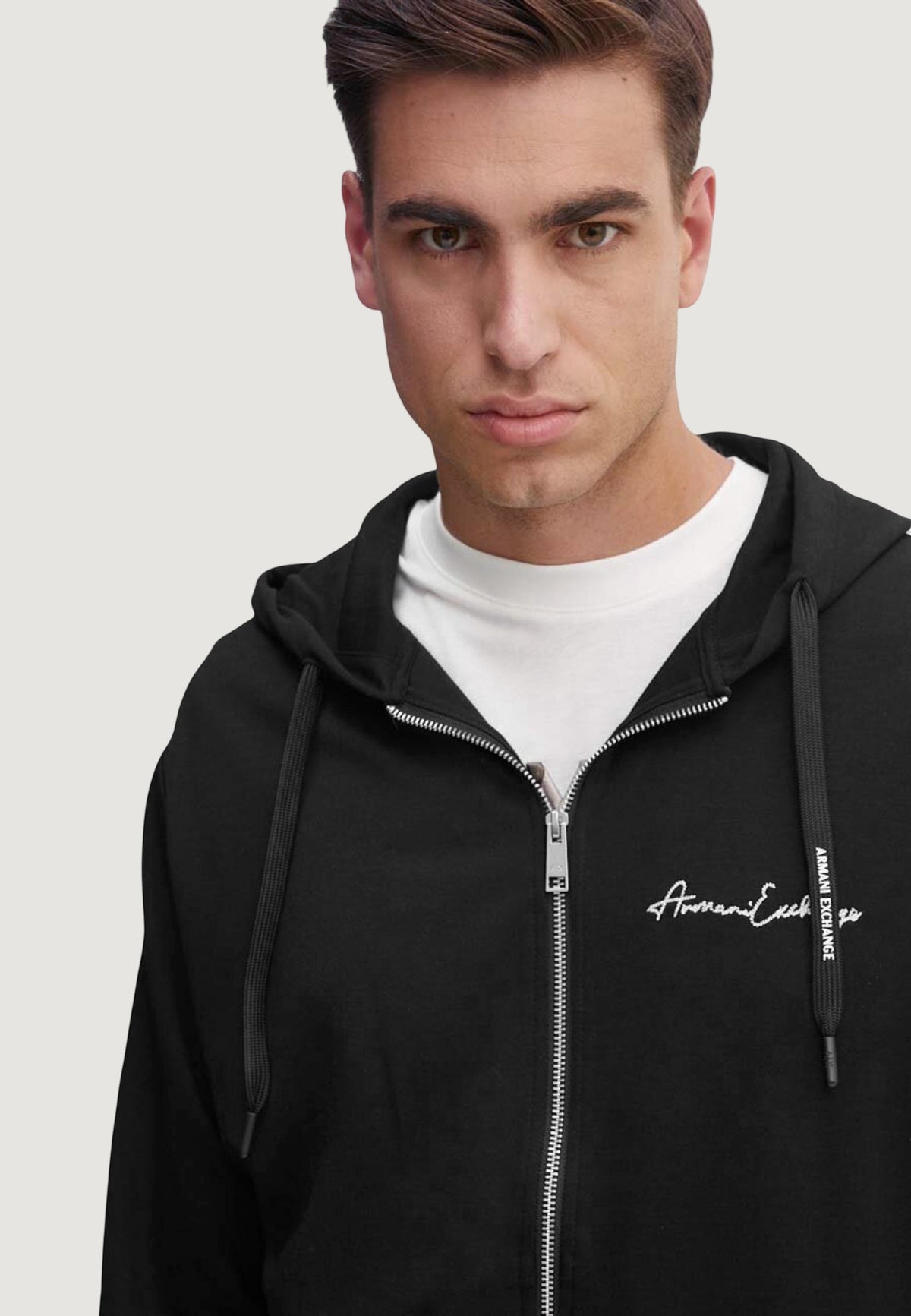 Armani Exchange Hoodie met Zijzakken – Zwart