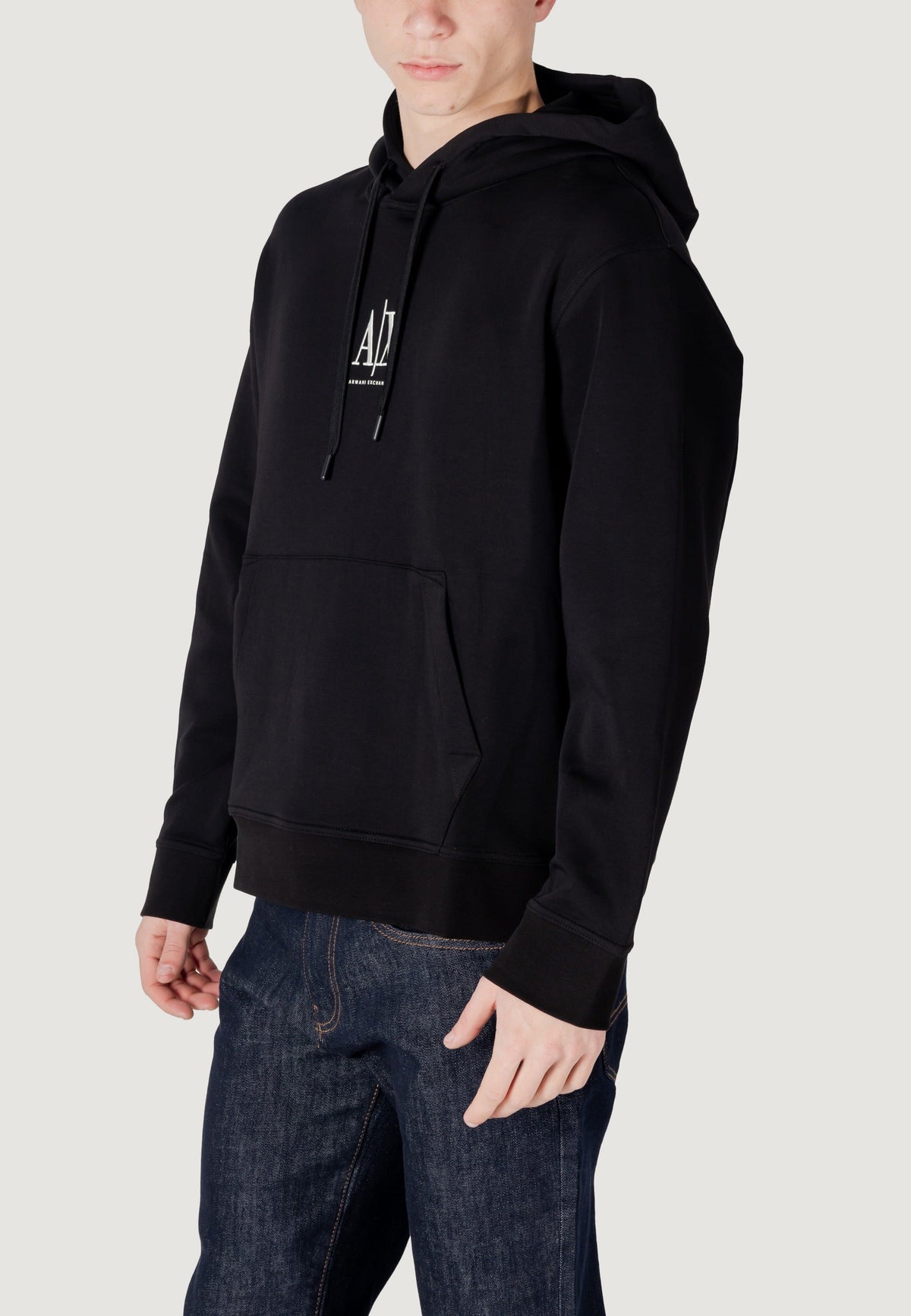 Armani Exchange Hoodie met Zak – Zwart