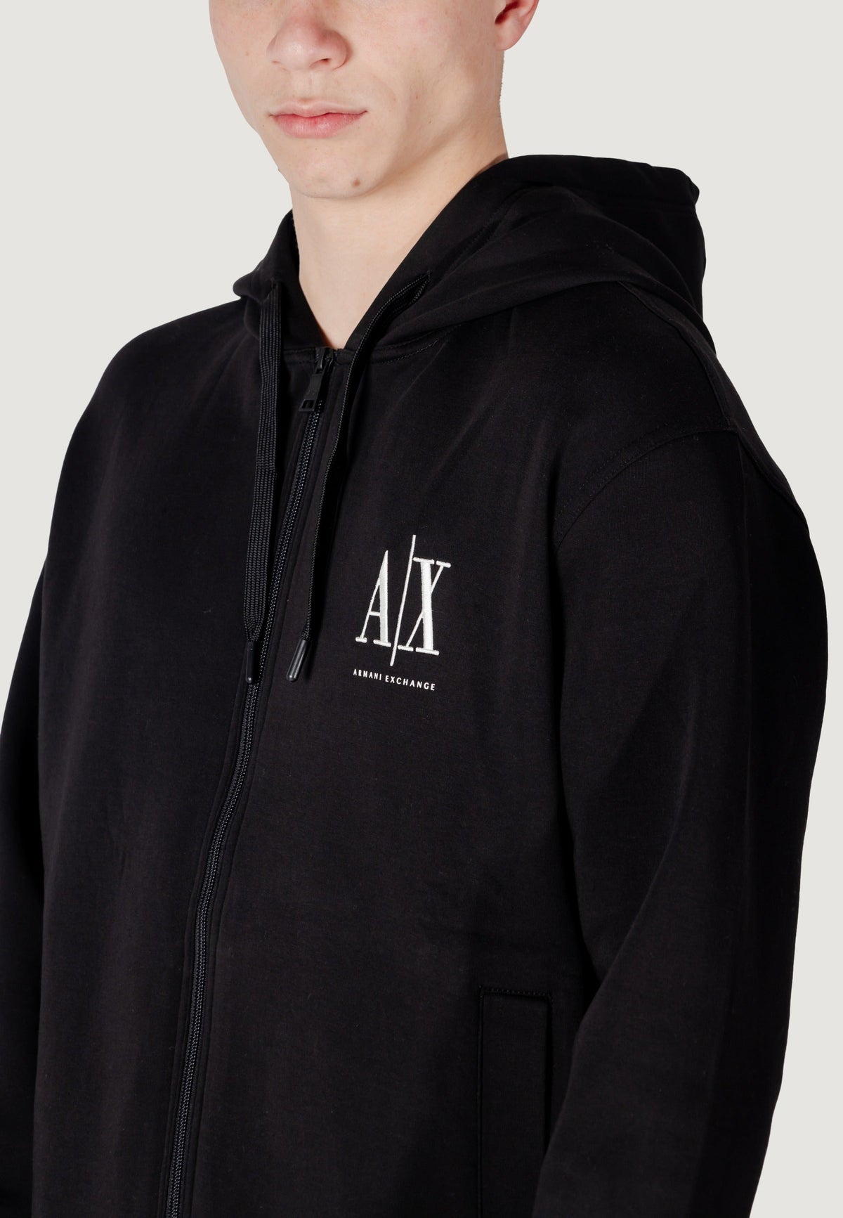 Armani Exchange Hoodie met Voorzakken Heren – Zwart