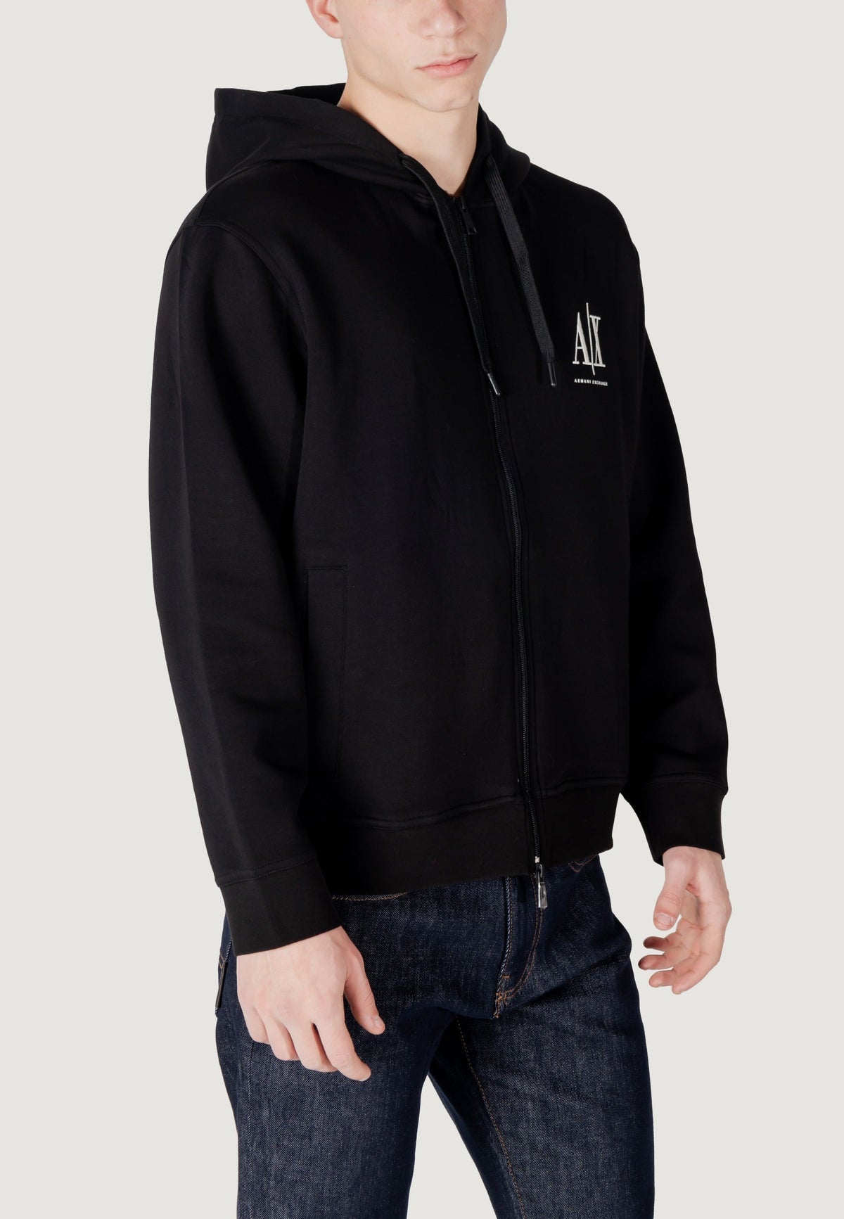Armani Exchange Hoodie met Voorzakken Heren – Zwart