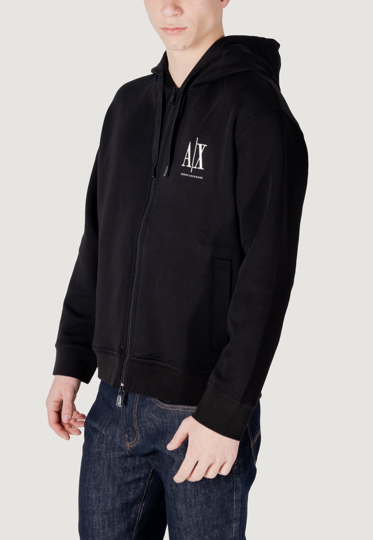 Armani Exchange Hoodie met Voorzakken Heren – Zwart