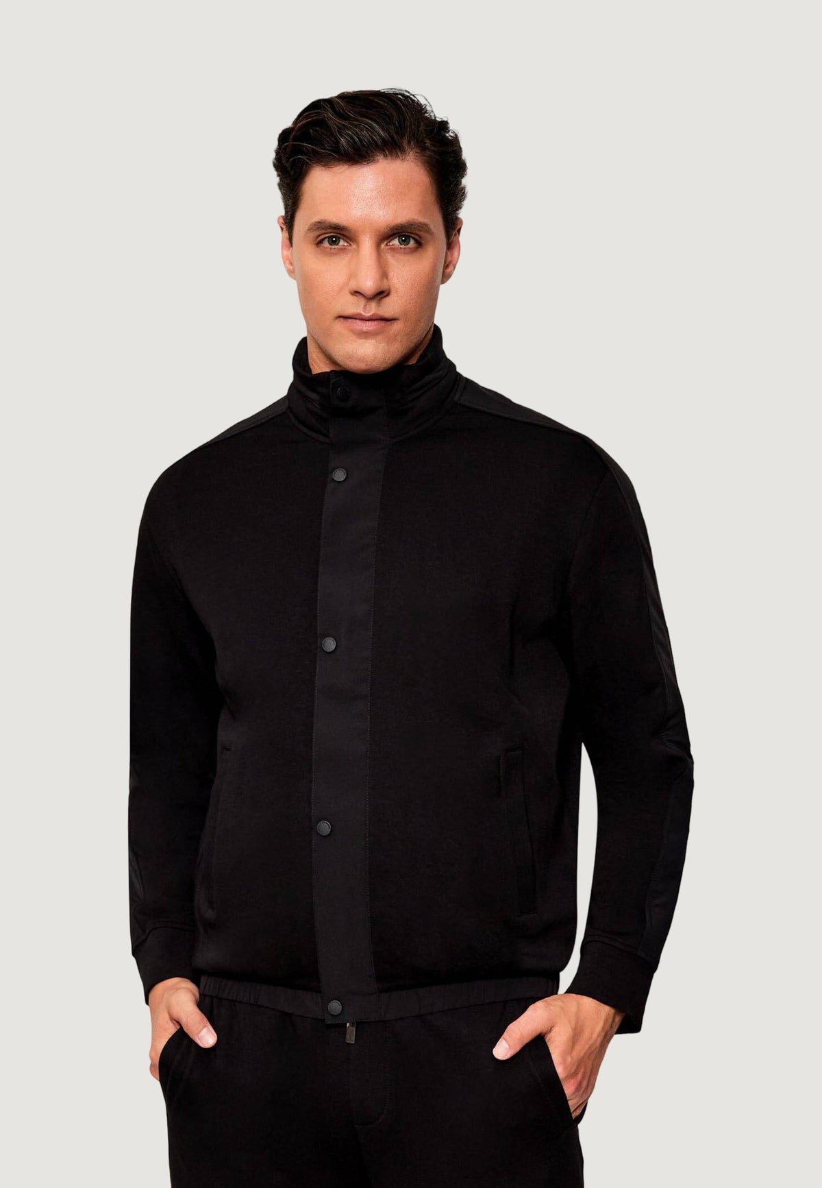 Armani Exchange Hoodie met Driekwart Mouwen – Zwart