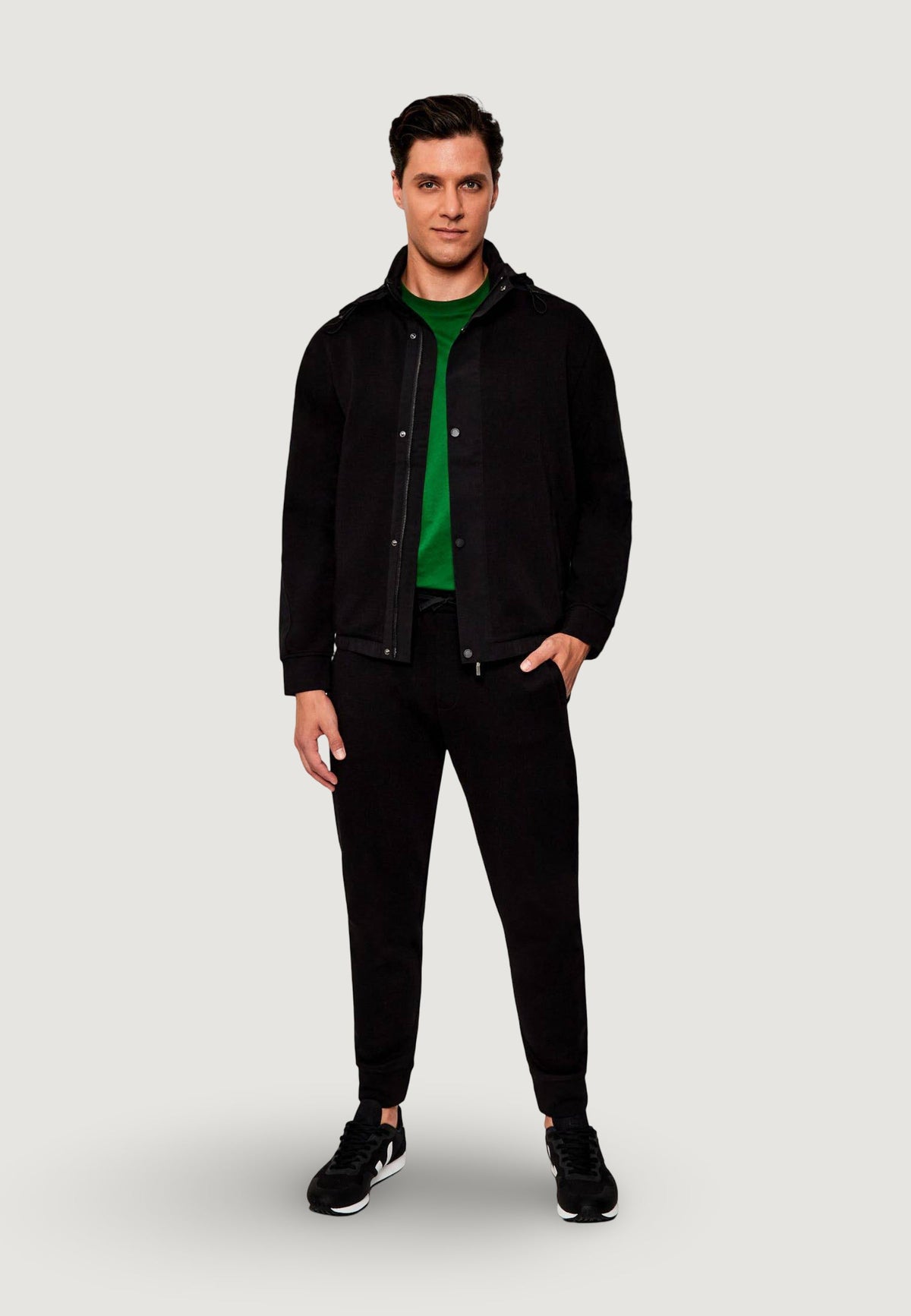 Armani Exchange Hoodie met Driekwart Mouwen – Zwart