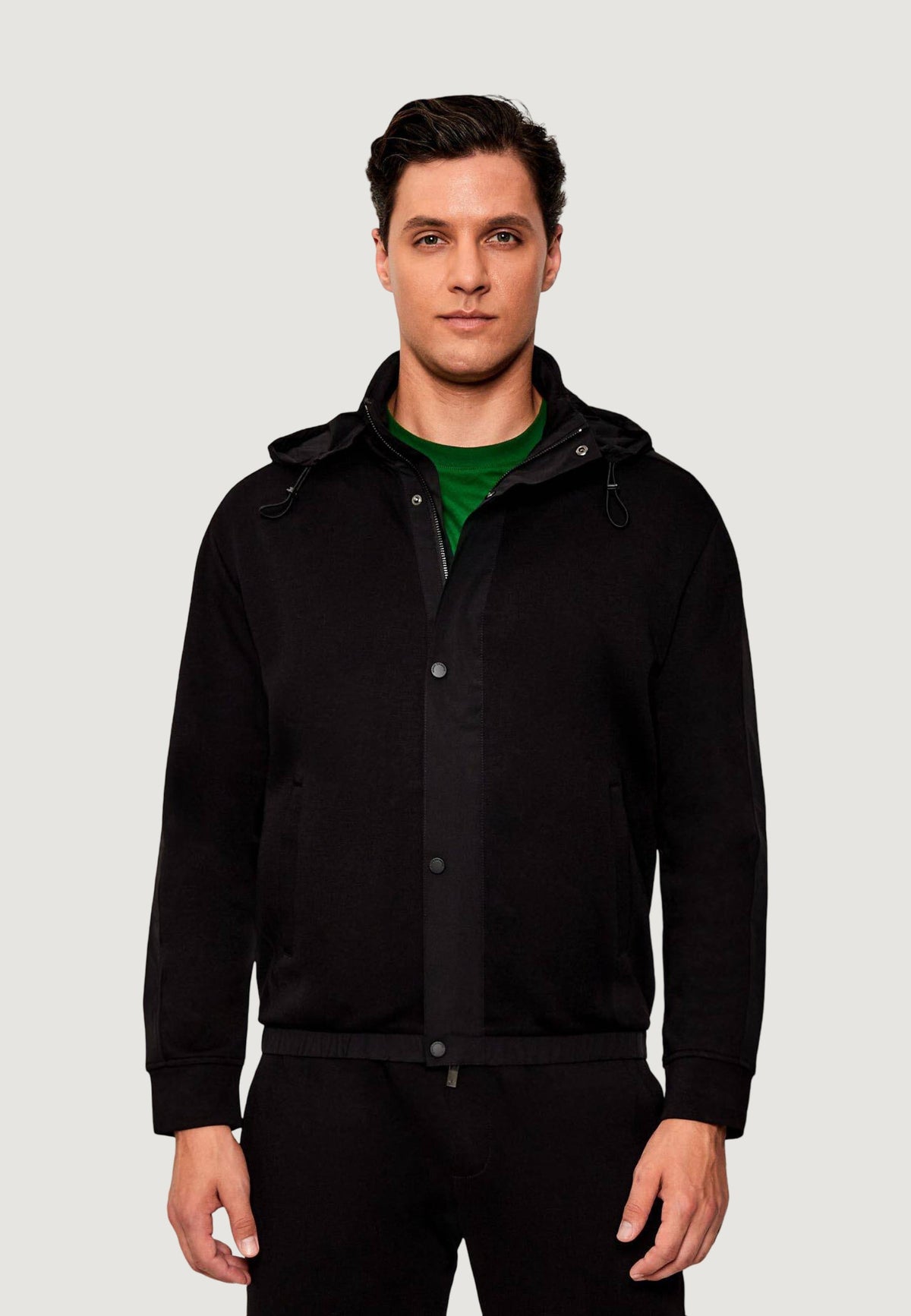 Armani Exchange Hoodie met Driekwart Mouwen – Zwart