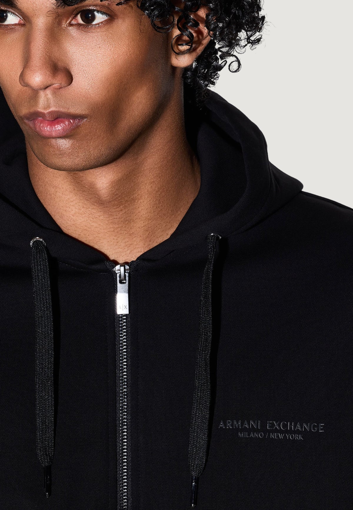 Armani Exchange Katoenen Hoodie met Print – Zwart