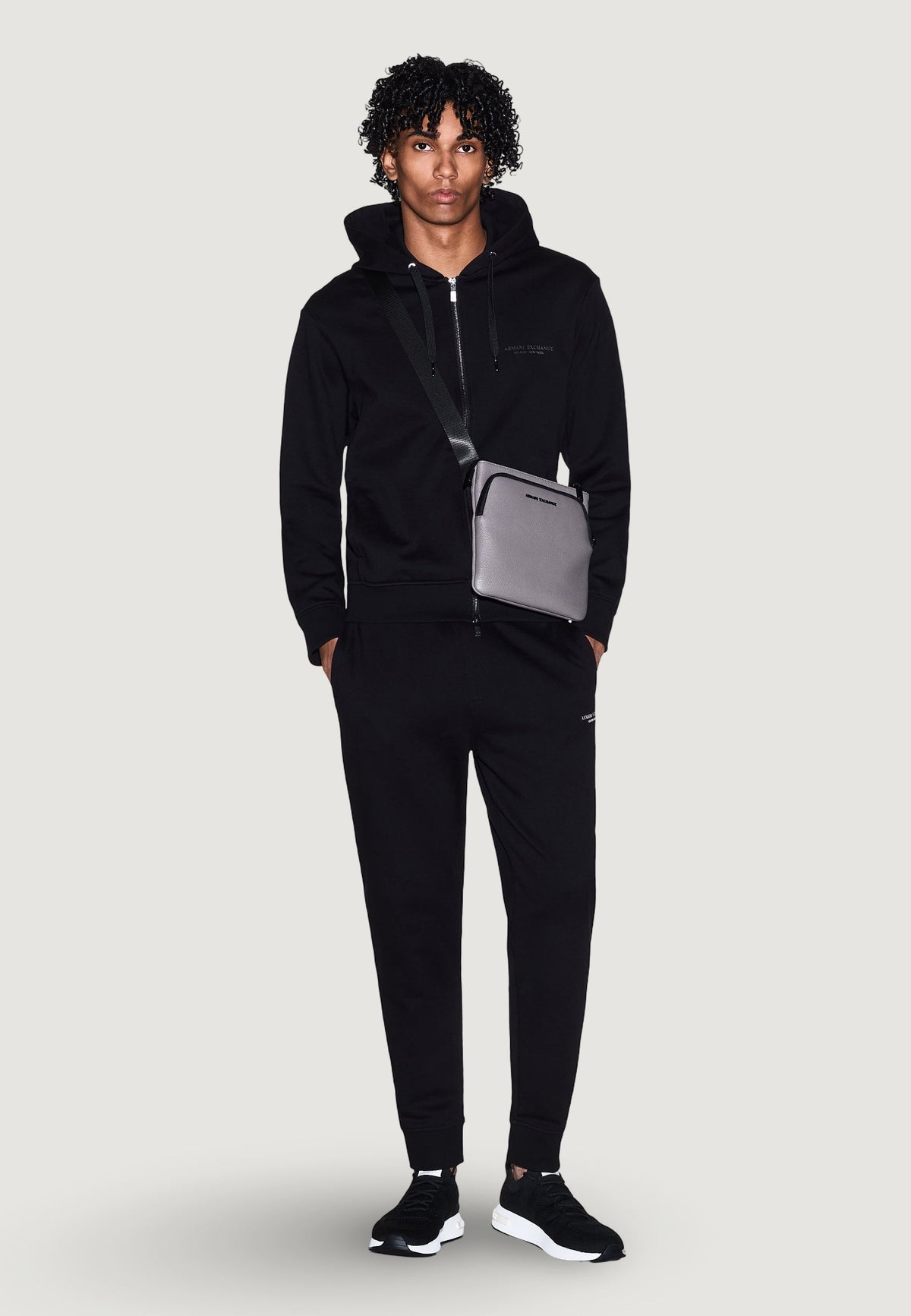 Armani Exchange Katoenen Hoodie met Print – Zwart