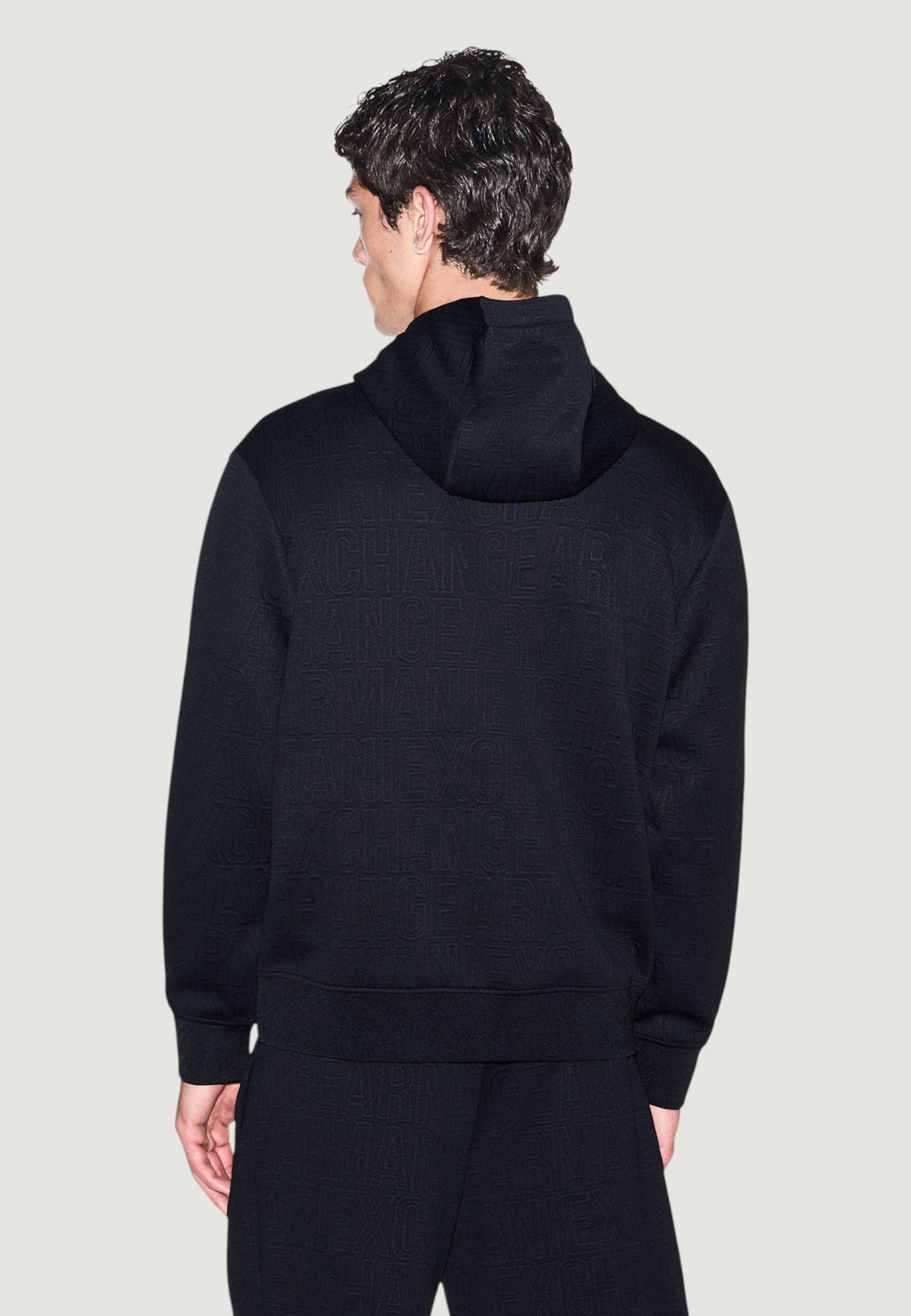 Armani Exchange Polyester Hoodie – Zwart