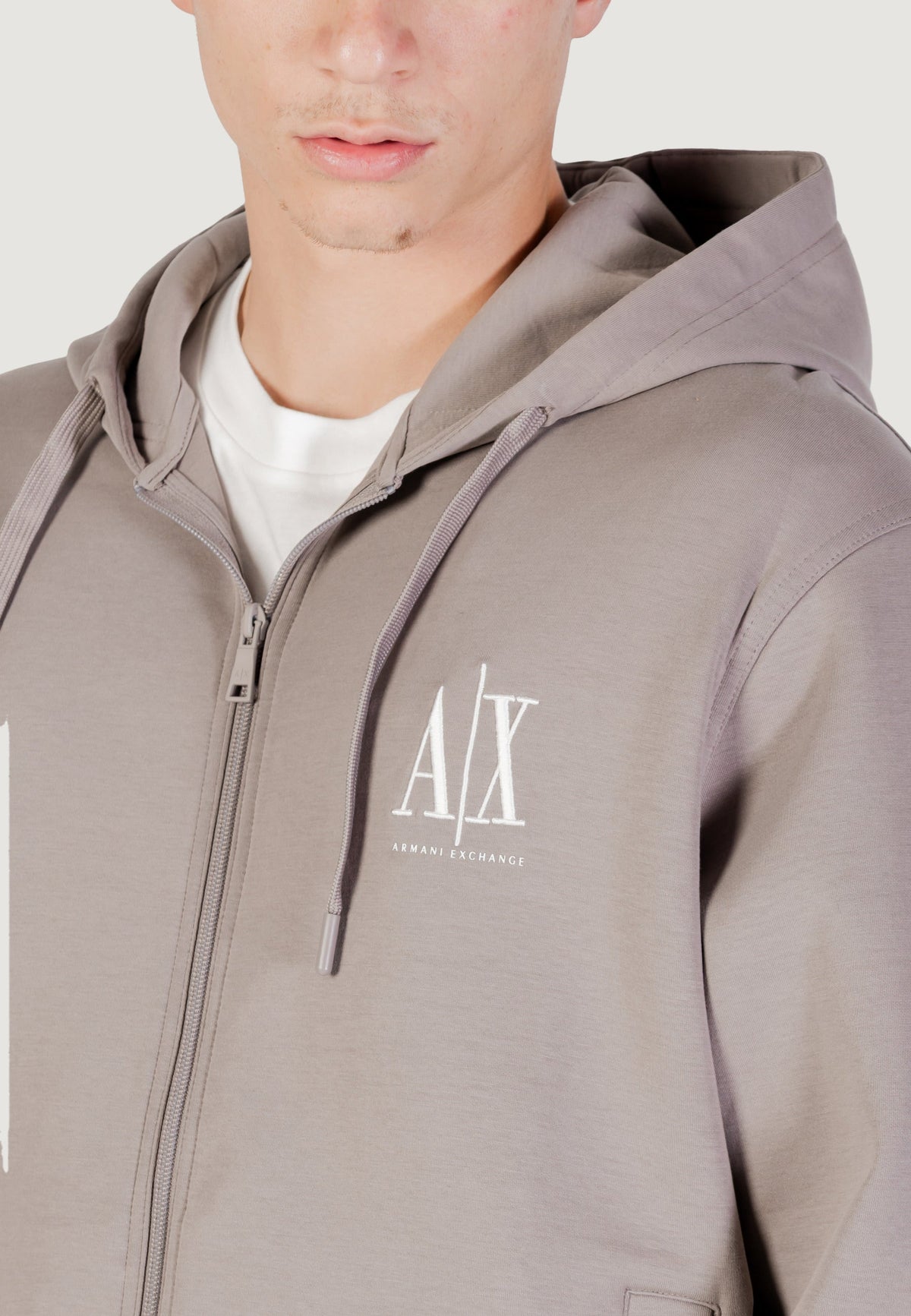 Armani Exchange Hoodie met Voorzakken Heren – Grijs