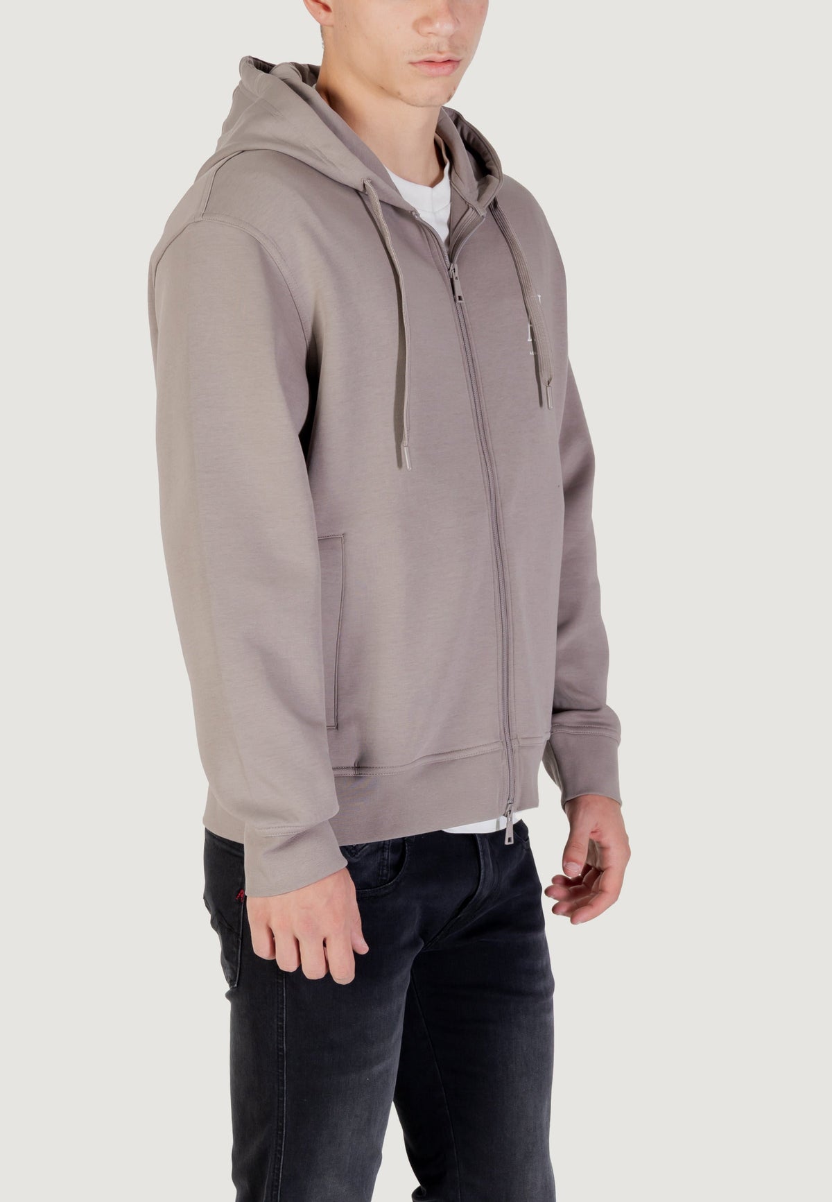 Armani Exchange Hoodie met Voorzakken Heren – Grijs